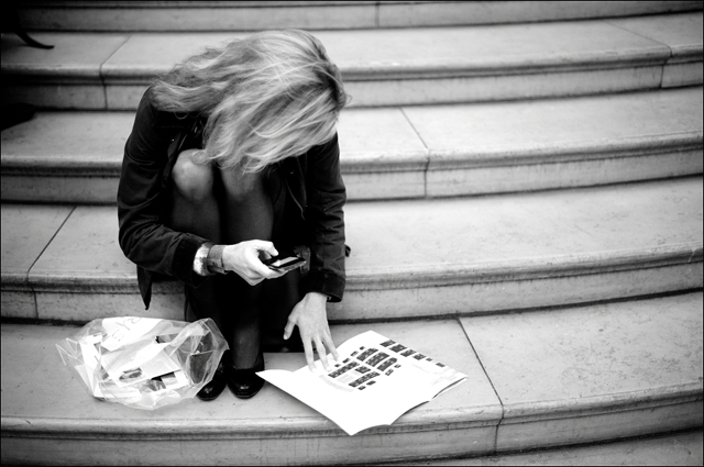 Visitor at Grand Palais during Paris Photo 2012